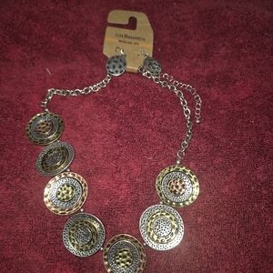G.H. Bass & Co. Tri-Tone Circular Medallion Necklace - Gold, Silver, Copper